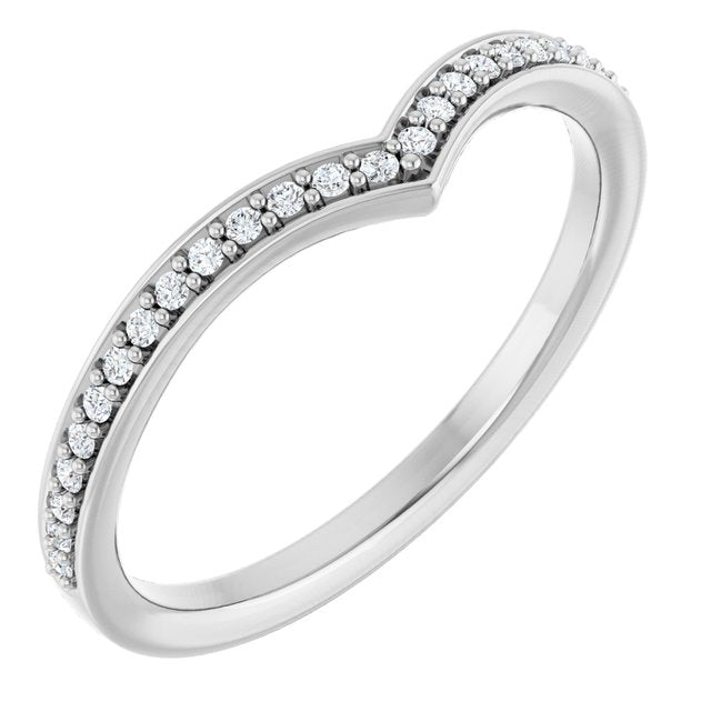 14K White Or Rose Gold Round 1 Mm Polished 1/8 Ctw Lab-Grown Diamond Band, Size 7