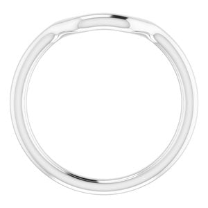 14K White Gold Emerald 8 X 6 Mm Polished Band Size 7