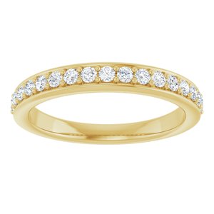 14K Yellow Gold Lab-Grown Diamond Round 1.7 Mm Polished 1/3 Ctw Lab-Grown Diamond Anniversary Band Size 7