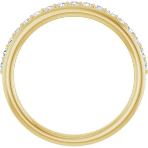 14K Yellow Gold Lab-Grown Diamond Round 1.7 Mm Polished 1/3 Ctw Lab-Grown Diamond Anniversary Band Size 7