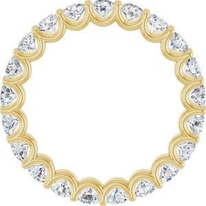 14K Yellow Gold Round 3 Mm G-H Si2-Si3 1 7/8 Ctw Natural Diamond Eternity Band Size 7