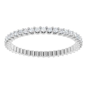 14K White Gold Round 2.5 Mm G-H Si2-Si3 1 1/2 Ctw Natural Diamond Eternity Band Size 7
