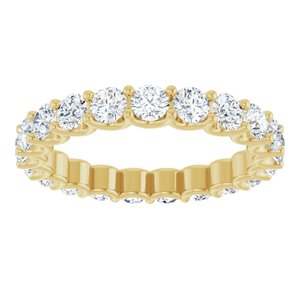 14K Yellow Gold Round 3 Mm G-H Si2-Si3 1 7/8 Ctw Natural Diamond Eternity Band Size 7