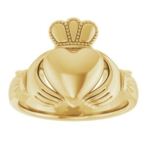 18K Yellow Or White Gold 8.5 mm Claddagh Band