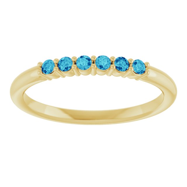 14K Yellow Or White Gold Round 1.75 Mm Polished Natural Gemstone Stackable Ring, Size: 7