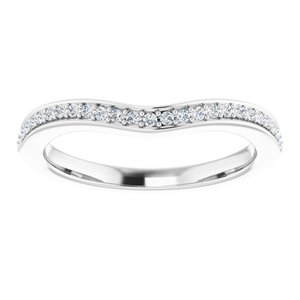 14K White Gold Round All Sizes Si2-Si3, G-H :: 1/8 Ctw Polished 1/8 Ctw Natural Diamond Band