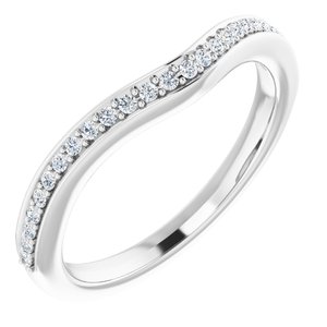 14K White Gold Round All Sizes Si2-Si3, G-H :: 1/8 Ctw Polished 1/8 Ctw Natural Diamond Band