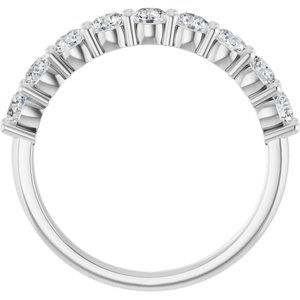 14K White Gold Round 3 Mm Polished 9/10 Ctw Lab-Grown Diamond Anniversary Band Size 7