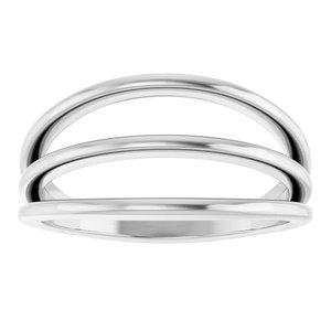 14K White Gold Polished Negative Space Ring Size 7