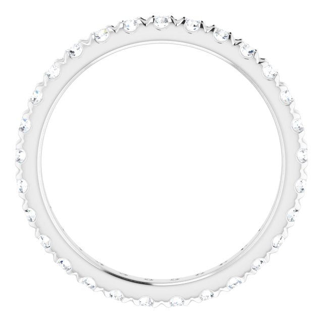 14K Yellow Or White Gold Or Platinum Round Vs, F+ Polished Lab-Grown Diamond French-Set Eternity Band