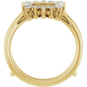 14K Yellow Gold Round Lab-Grown Diamond Polished 1/3 Ctw Lab Grown Diamond Art Deco Ring Guard Size 7