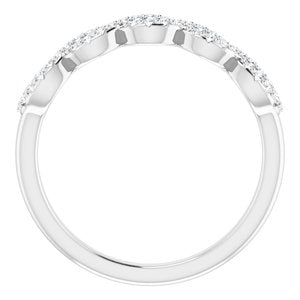 14K White Gold Round 5.8 Mm Si2-Si3, G-H :: 1/5 Ctw Polished 1/5 Ctw Natural Diamond Band Size 7