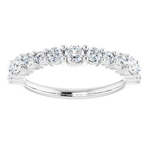 14K White Gold Lab-Grown Diamond Round None Lab-Grown Diamond Polished 3/4 Ctw Lab-Grown Diamond Anniversary Band Size 7