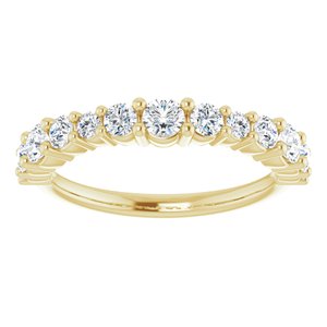 14K Yellow Gold Lab-Grown Diamond Round None Lab-Grown Diamond Polished 3/4 Ctw Lab-Grown Diamond Anniversary Band Size 7