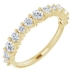 14K Yellow Gold Lab-Grown Diamond Round None Lab-Grown Diamond Polished 3/4 Ctw Lab-Grown Diamond Anniversary Band Size 7