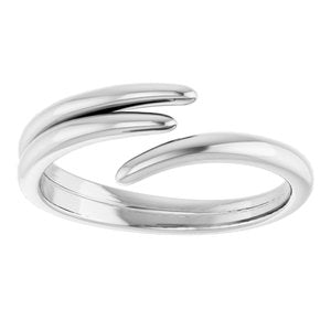 14K White Gold Polished Bypass Ring Size 7