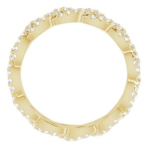 14K Yellow Gold Round 1 Mm G-H Si2-Si3 1/2 Ctw Natural Diamond Eternity Band Size 5