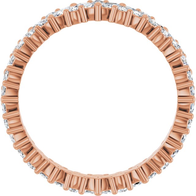 14K Rose Gold Marquise 3 X 1.5 Mm Si2-Si3, Ghi Polished 1 1/5 Ctw Natural Diamond Cluster Eternity Band, Size 7