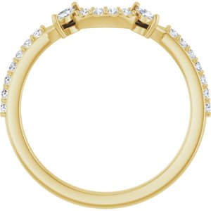14K Yellow Gold Round All Sizes Natural Standard Diamond Si2-Si3, Ghi, G-H :: 1/5 Ctw Polished 1/5 Ctw Natural Diamond Matching Band