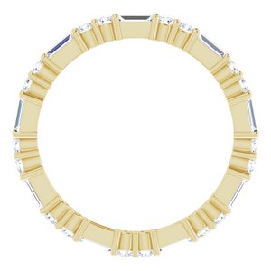 14K Yellow Gold Round G-H Si2-Si3 3/4 Ctw Natural Diamond Eternity Band Size 6.5