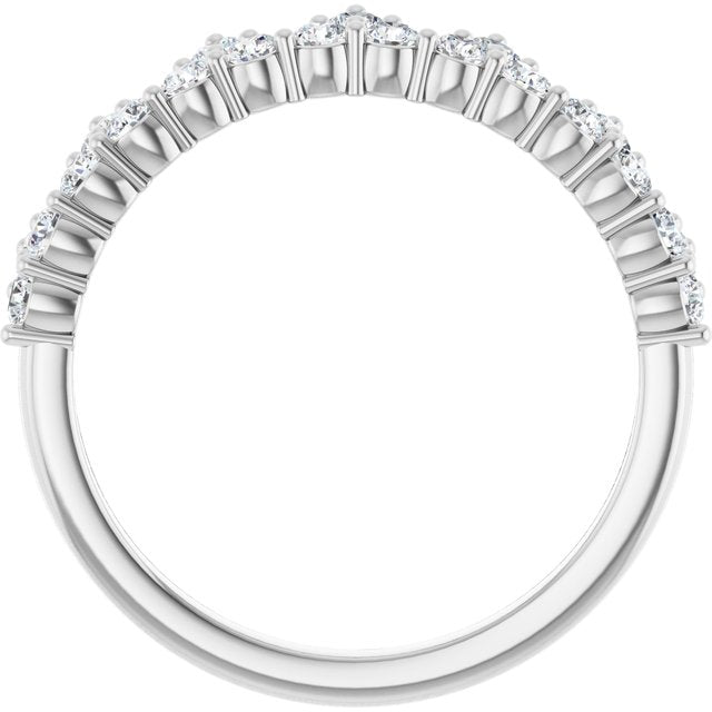 14K White Or Rose Gold Round 2 Mm Polished 5/8 Ctw Lab-Grown Diamond Crown Ring, Size 7