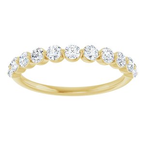 14K Yellow Gold Round 2.5 Mm Polished 5/8 Ctw Lab-Grown Diamond Anniversary Band Size 7