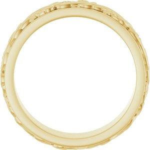 14K Yellow Or White Gold Or Sterling Silver Or Platinum 7 mm Polished Sculptural-Inspired Band