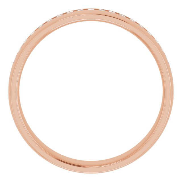 14K Rose Gold Round 1.7 Mm Si2-Si3, G-H Polished 3/8 Ctw Natural Diamond Band, Size 7