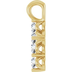14K Yellow Gold Round 11.5 X 6.1 Mm 2Mm G-H I1 1/6 Ctw Natural Diamond Cross Pendant
