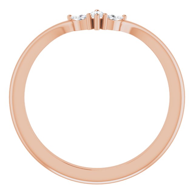 14K Yellow Or Rose Gold Marquise 3.5 X 2 Mm Polished 1/8 Ctw Natural Diamond V Ring, Size 7