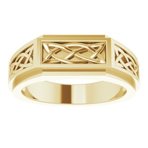 14K Yellow Gold Polished Celtic-Inspired Ring Size 11