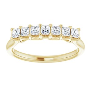 14K Yellow Gold Square 2.5 X 2.5 Mm 5/8 Ctw Natural Diamond Anniversary Band Size 7