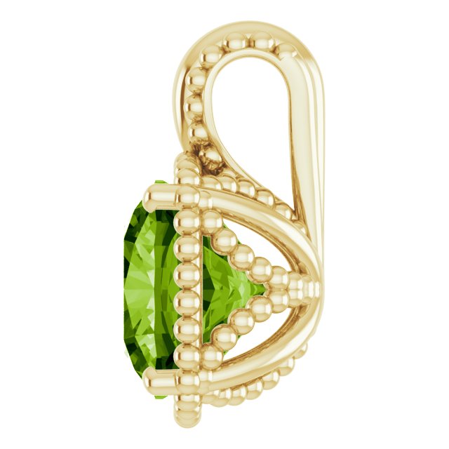 14K Yellow Or White Gold Cushion 8 X 8 Mm Polished Natural Peridot Pendant