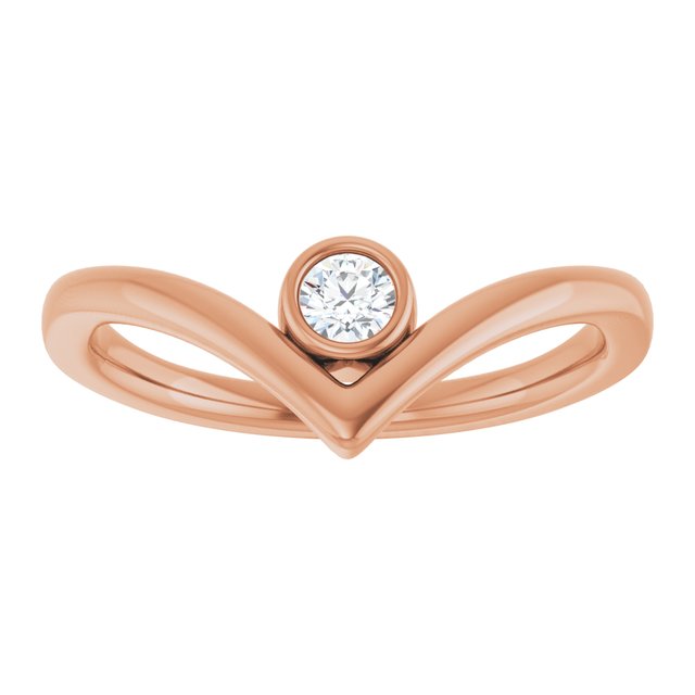 14K Yellow Or White Or Rose Gold Or Sterling Silver Round 3 Mm Polished Natural Gemstone V Ring