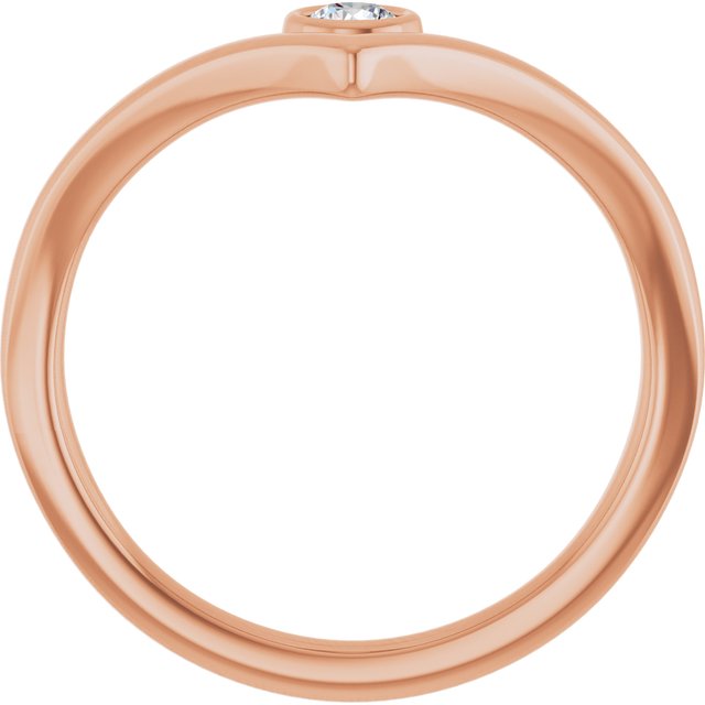 14K Yellow Or White Or Rose Gold Or Sterling Silver Round 3 Mm Polished Natural Gemstone V Ring