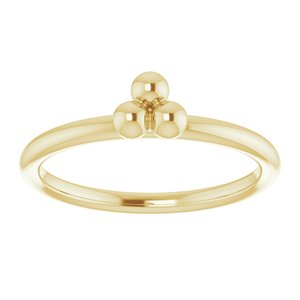 14K Yellow Gold Polished Stackable Beaded Ring Size 7