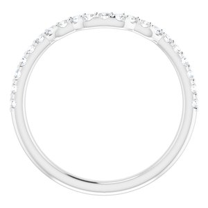 14K White Gold Emerald 8 X 6 Mm Si2-Si3, G-H :: 1/4 Ctw Polished 1/4 Ctw Natural Diamond Band Size 7