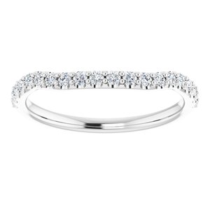 14K White Gold Round 6.5 Mm Si2-Si3, G-H :: 1/3 Ctw Polished 1/3 Ctw Natural Diamond Band Size 7