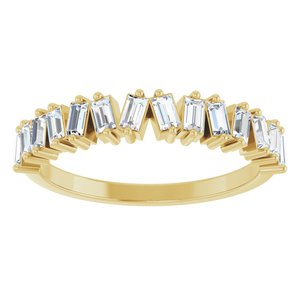 14K Yellow Gold Straight Baguette 2.5 X 1.5 Mm Polished 1/2 Ctw Lab-Grown Diamond Anniversary Band Size 7