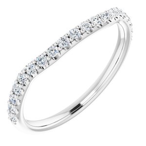 14K White Gold Round 6.5 Mm Si2-Si3, G-H :: 1/3 Ctw Polished 1/3 Ctw Natural Diamond Band Size 7
