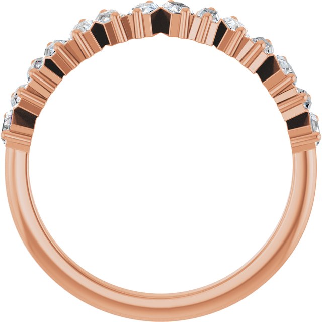 14K White Or Yellow Or Rose Gold Straight Baguette 2.5 X 1.5 Mm Polished 1/2 Ctw Natural Diamond Anniversary Band, Size 7