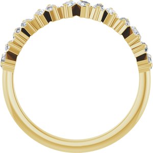 14K Yellow Gold Straight Baguette 2.5 X 1.5 Mm Polished 1/2 Ctw Lab-Grown Diamond Anniversary Band Size 7
