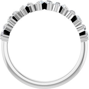 14K White Gold Straight Baguette 2.5 X 1.5 Mm Polished 1/2 Ctw Lab-Grown Diamond Anniversary Band Size 7