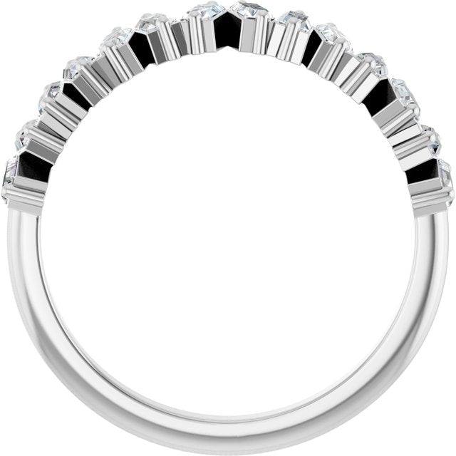 14K White Or Yellow Or Rose Gold Straight Baguette 2.5 X 1.5 Mm Polished 1/2 Ctw Natural Diamond Anniversary Band, Size 7