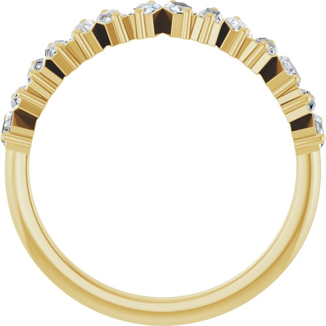 14K White Or Yellow Or Rose Gold Straight Baguette 2.5 X 1.5 Mm Polished 1/2 Ctw Natural Diamond Anniversary Band, Size 7