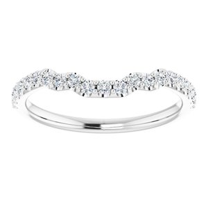 14K White Gold Emerald 8 X 6 Mm Si2-Si3, G-H :: 1/4 Ctw Polished 1/4 Ctw Natural Diamond Band Size 7