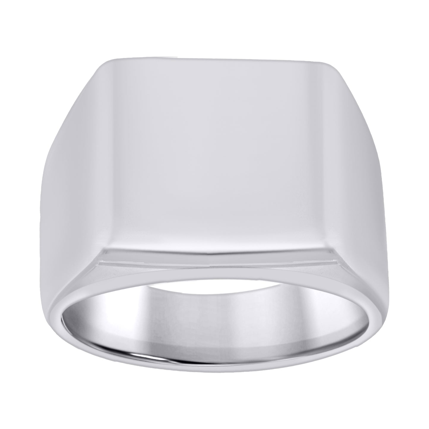 Stainless Steel Mens Square Signet Polished Plain Band Size-7 Comfort-Fit Fashion Bridal Anniversary Wedding Engagement Band Ring