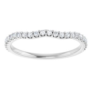 14K White Gold Oval 7 X 5 Mm Si2-Si3, Gh :: 1/4 Ctw Polished 1/4 Ctw Natural Diamond Band Size 7
