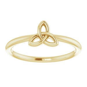 14K Yellow Gold Polished Stackable Celtic-Inspired Trinity Ring Size 7