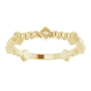 14K Yellow Gold Polished Stackable Pyramid Ring Size 7